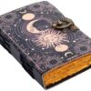 Sun & Moon Vintage Leather Journal for Men & Women 200 Pages of Antique Handmade Deckle Edge Vintage Paper, Leather Sketchbook, Drawing Journal, Printed leather Journal, Great Gift - Image 2